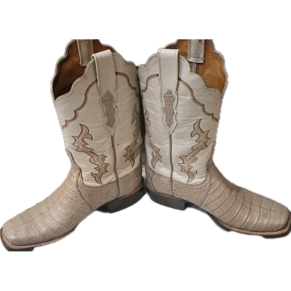 NWT Lucchese Womens Tan Boots SZ 7 Sable Belly Calf Wheat Goat Leather RTL $850 - Picture 6 of 16